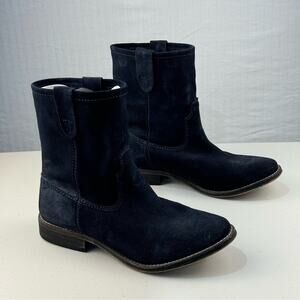 ZIGI Girl Canon Black Suede Boots Women’s Size 7 Rugged Slouch Biker Ankle Boot
